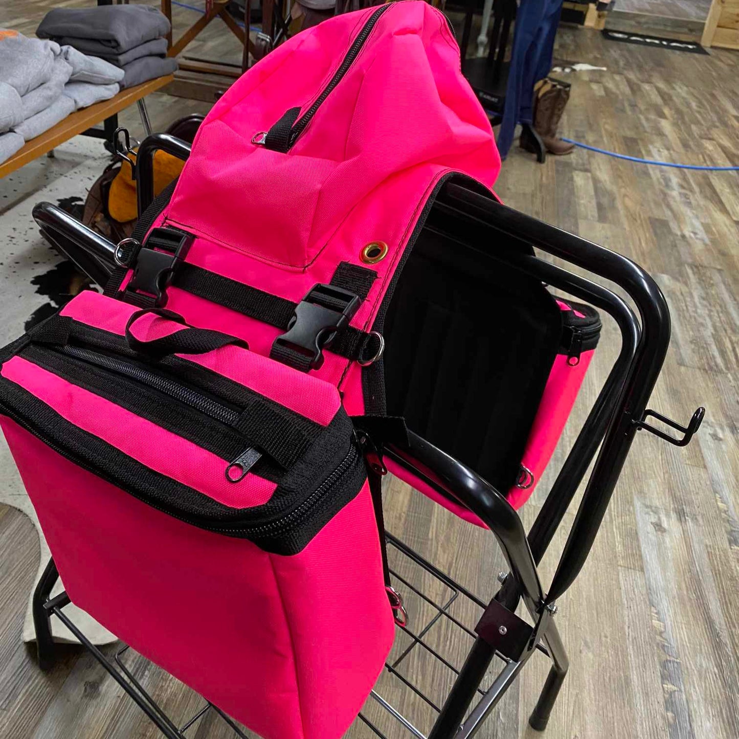 Amish Made Hot Pink Removeable Saddle Bags