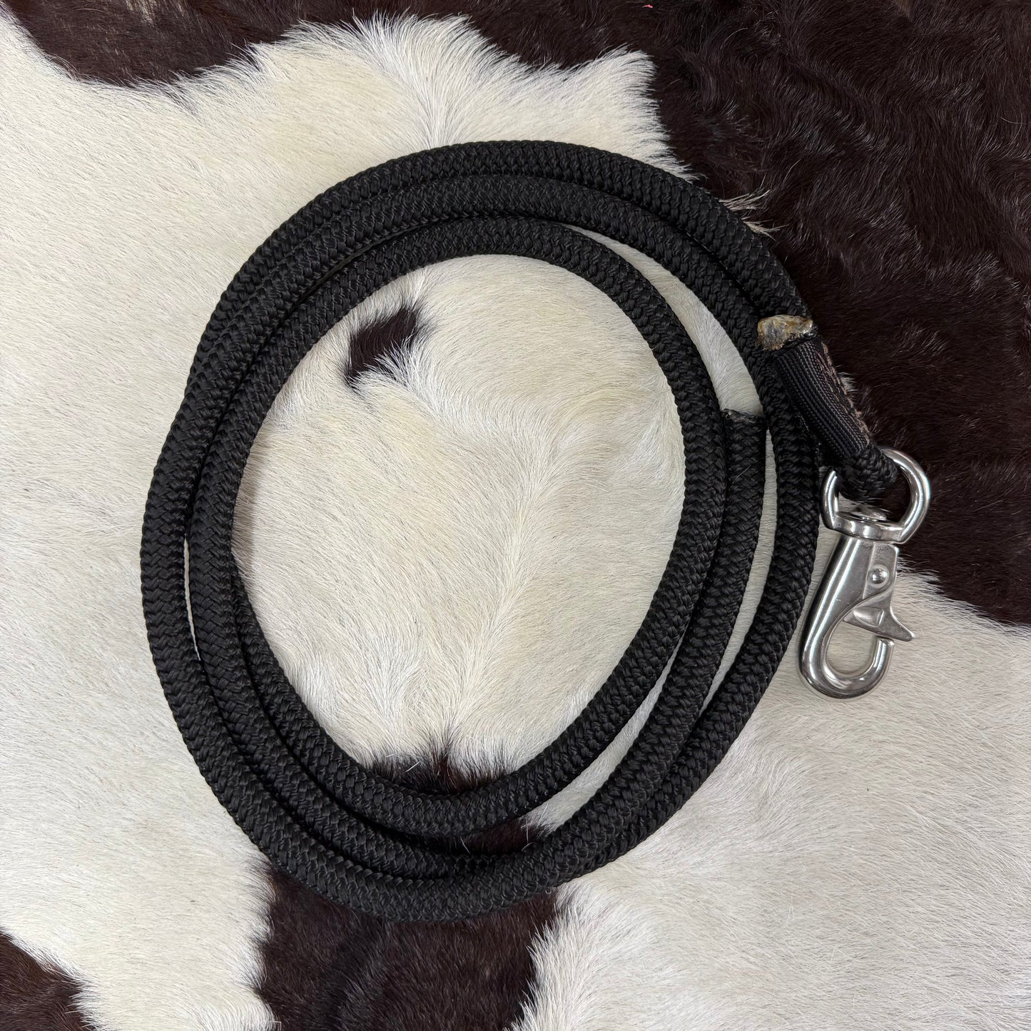 Amish Made Extra Long SUPER DUTY Lead Rope w/ Stainless Steel Snap BLACK