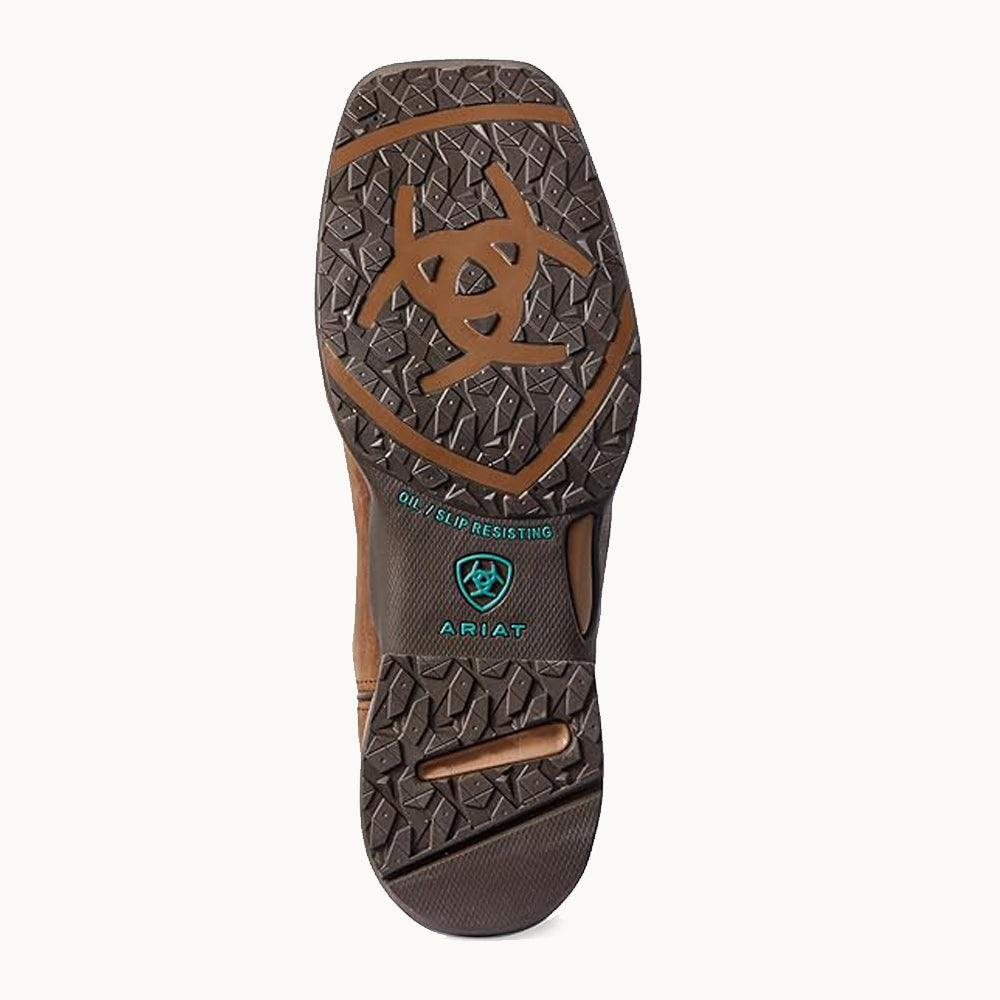 Ariat Womens Anthem VenTEK Square Toe Western Boot Chocolate Chip Turquoise