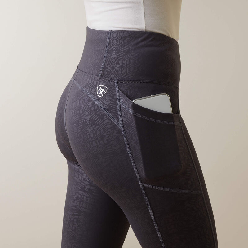 Ariat Womens Tek Tight Zia Embossed Periscope Grey Leggings