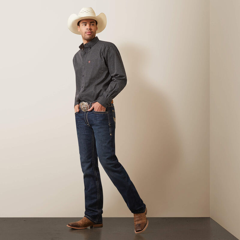 Ariat Mens Dover Classic LS Button Up Shirt Black