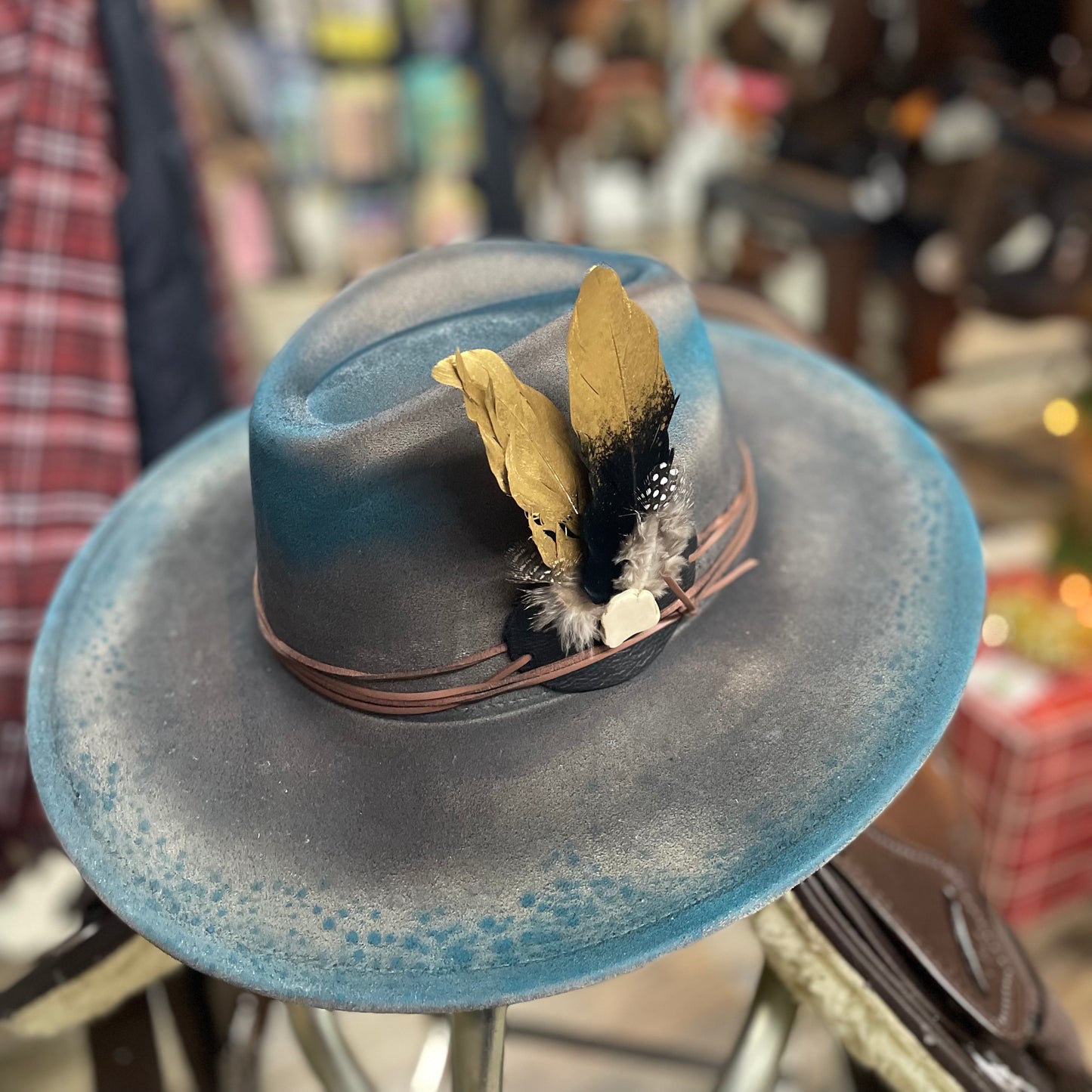 Blue Romance Fedora Hat w/ Accessories Byrdie Mae’s Creation