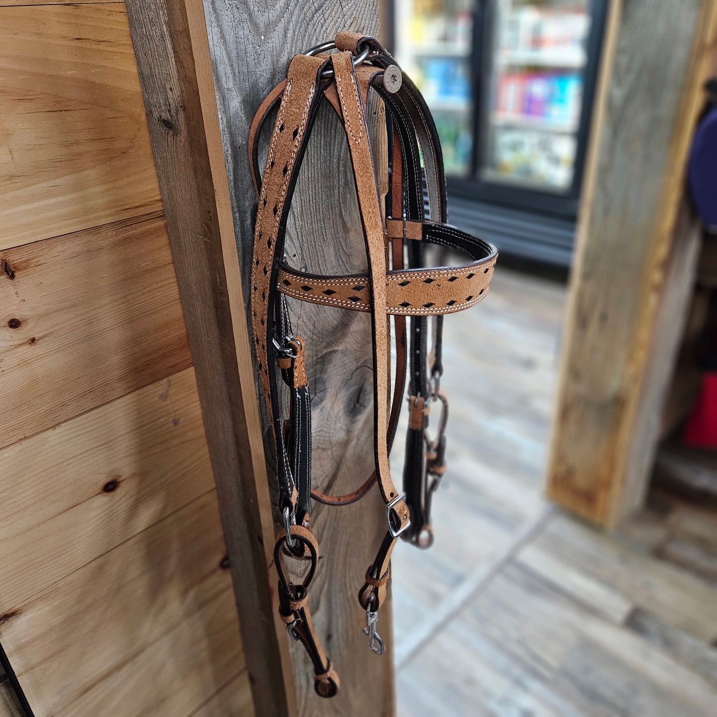 Brown Diamond Detail Head Stall, Matching Breast Collar