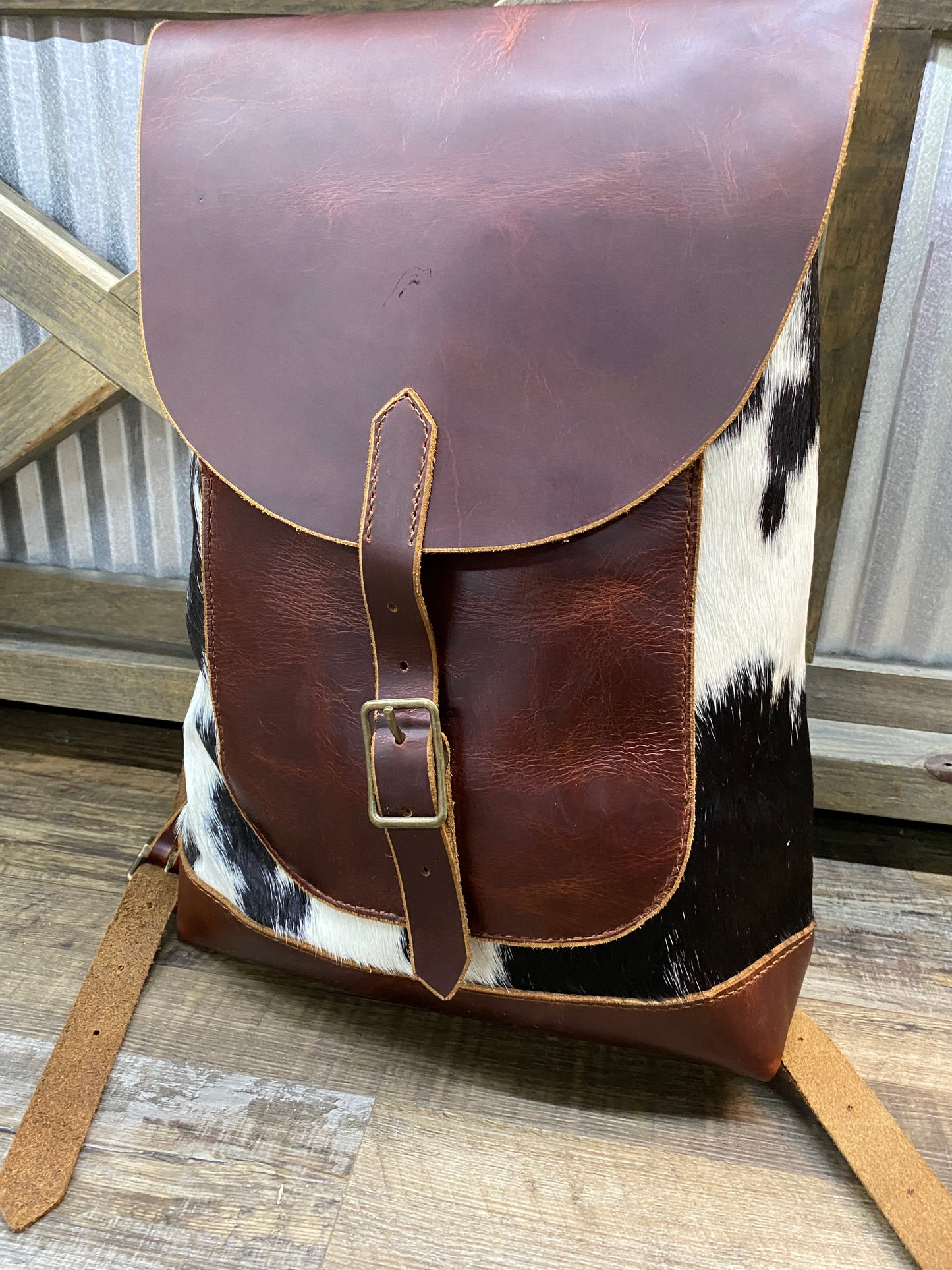 Amish Crafted “HUNTSVILLE” BACK PACK All Leather & Cowhide Large