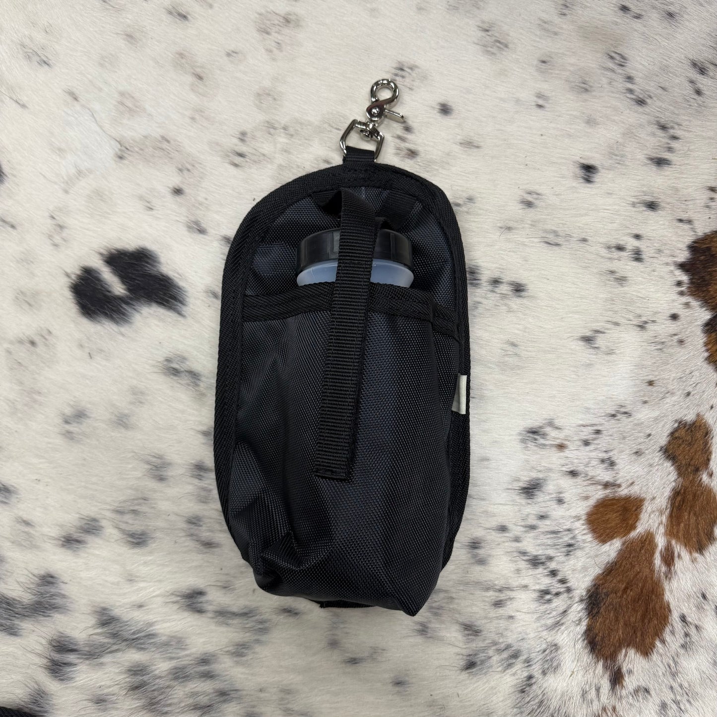 Black Saddle Bag Drink Holder w/ Water Bottle