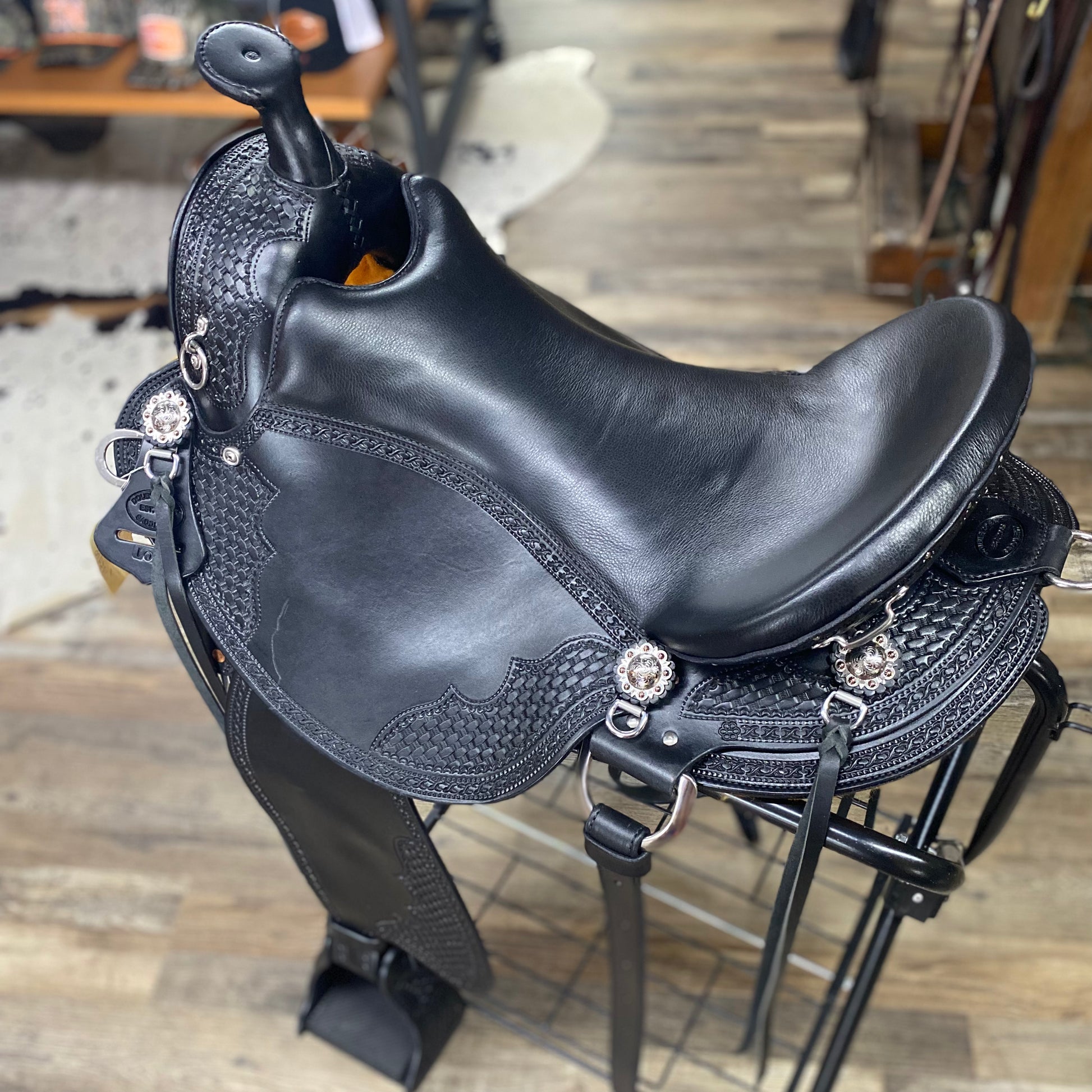 NEW BLACK Henry Miller OLD TIMER 17” W/ Horn Western Fender Handcrafted Custom