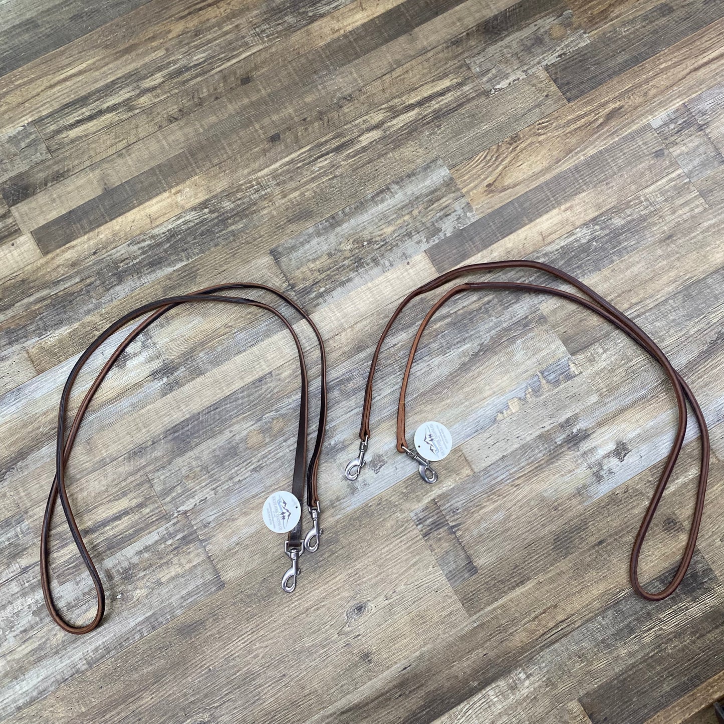 Amish Crafted Light Leather ROUNDED SINGLE Reins Heavy W/ Stainless Steel Snaps