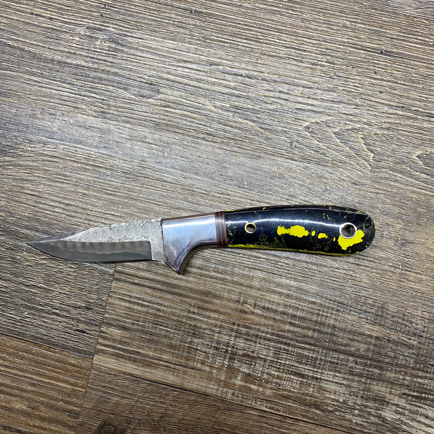 The Premium Prime Black & Yellow Resin Hand Crafted Damascus Knife