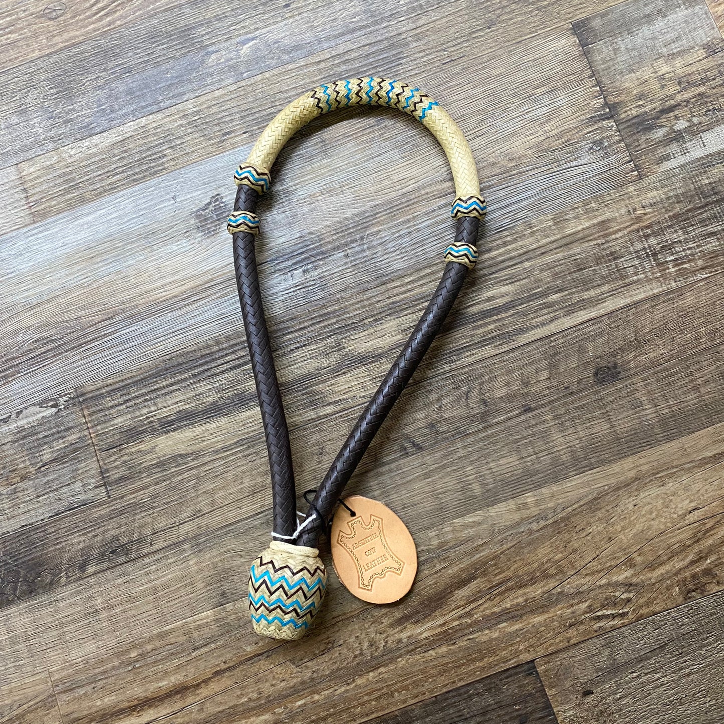 Rawhide Core Hackamore w/ Aztec Detail Argentina Cow Leather