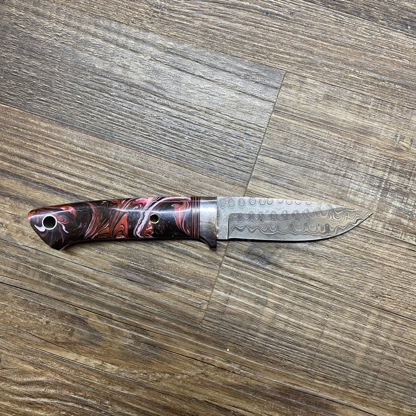 The Premium Grade Red Resin Blend Hand Crafted Damascus Knife