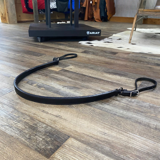 Amish Crafted English Leather Breast Collar Black w/ Stainless Steel Silver Hardware