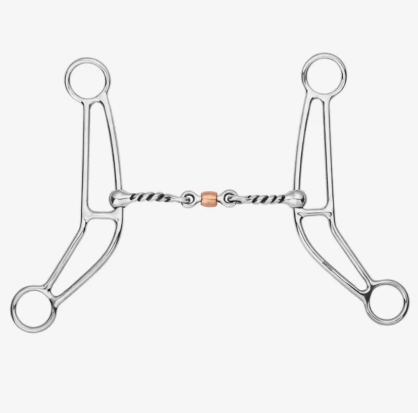 Gag Bit Twisted Wire w/ Copper Roller Mouthpiece