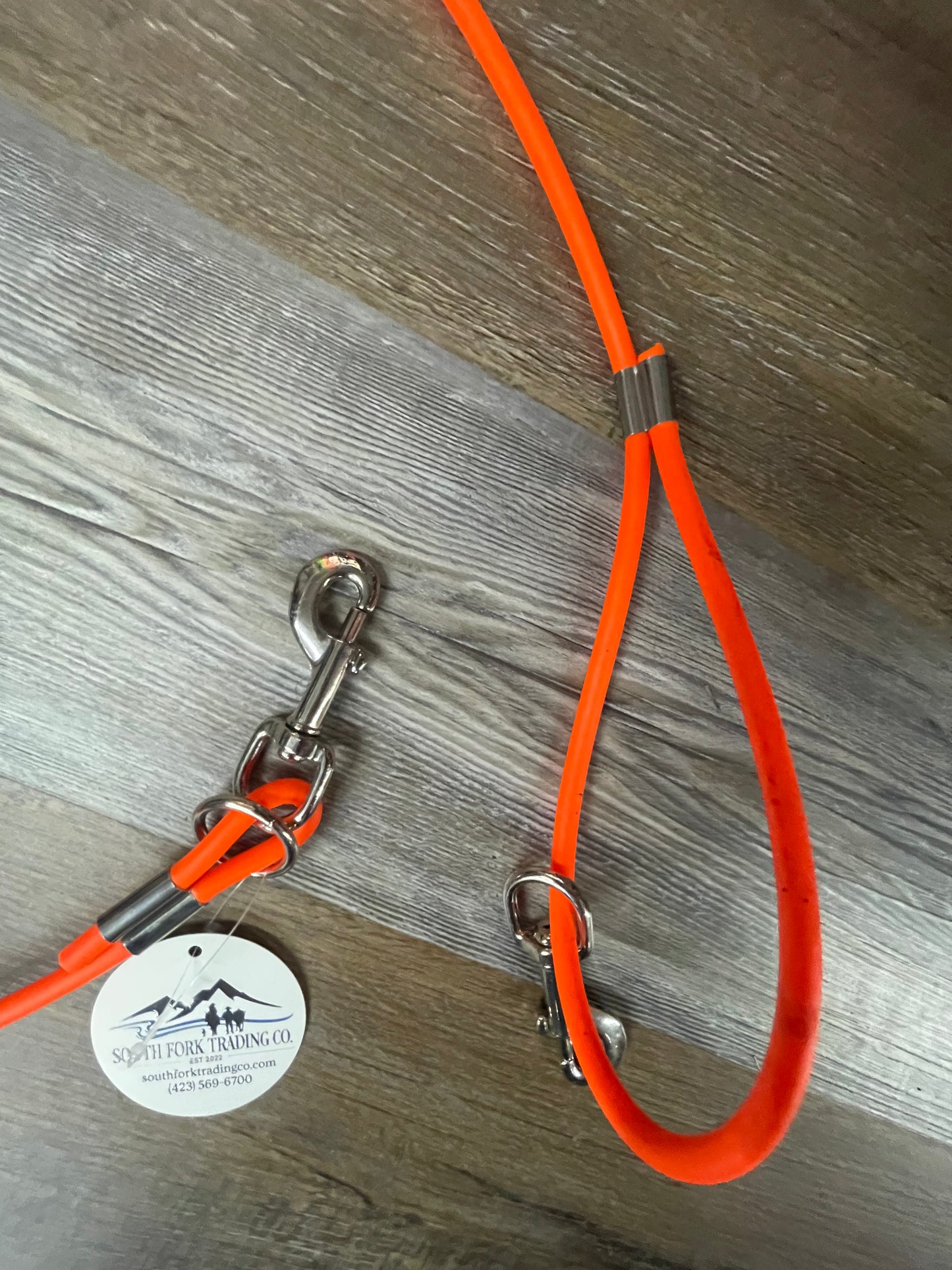 Amish Made 5’ Long SUPER DUTY Cable Dog Lead w/ Stainless Steel Snaps