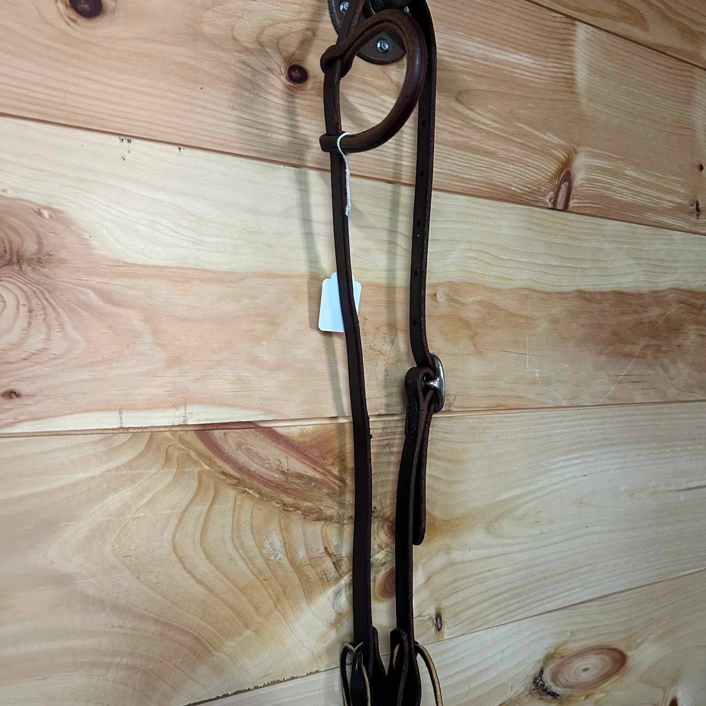 New Amish Made Plain Leather One-Ear Headstall Dark Brown