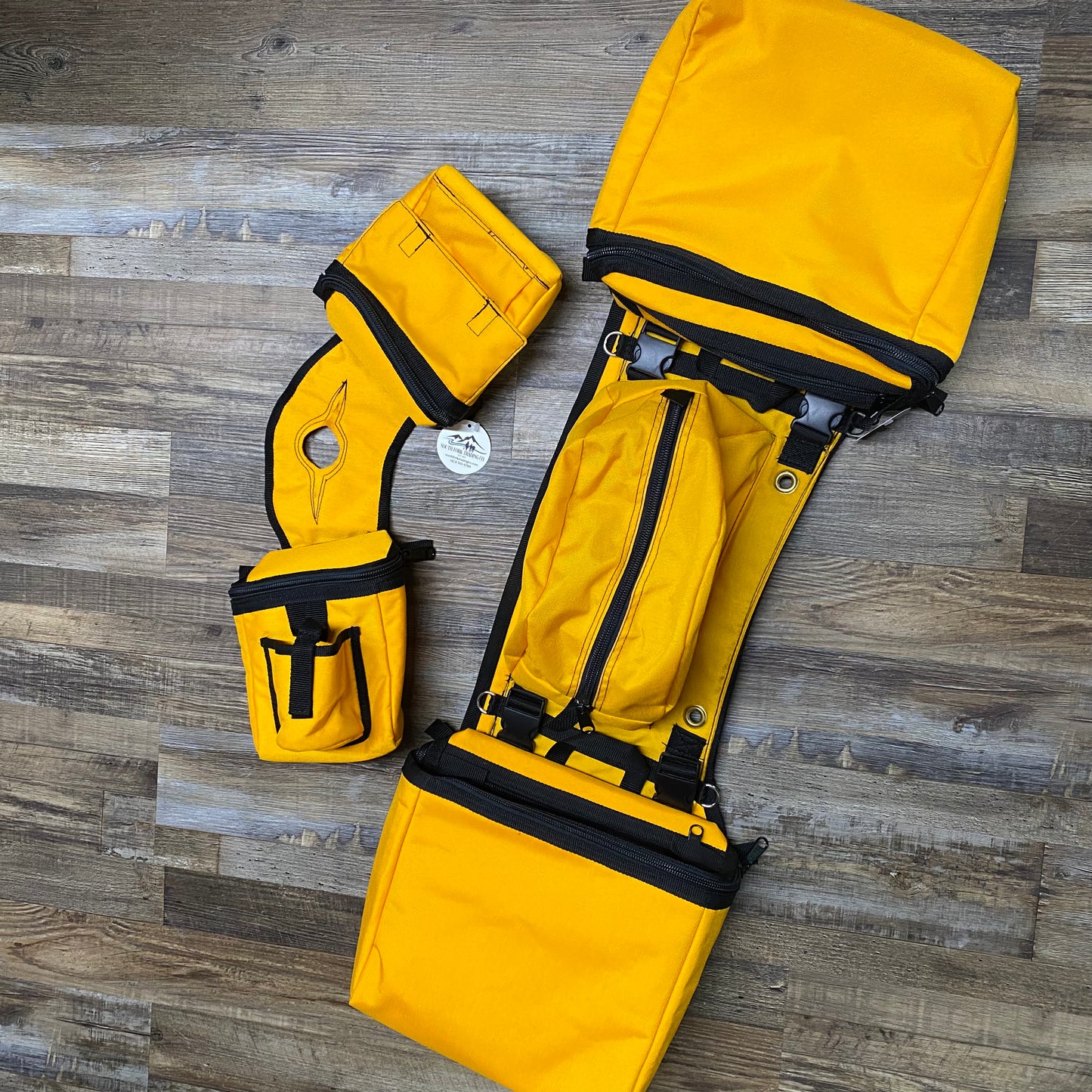 Special Custom Amish Crafted Mustard Yellow Bag SET Including Detachable Saddle Bags & Horn Bags