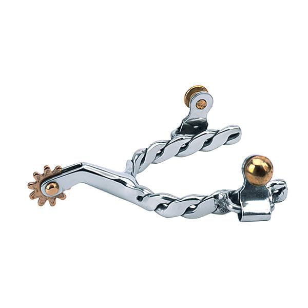Weaver Youth Rowel Spurs Twisted Stainless Steel