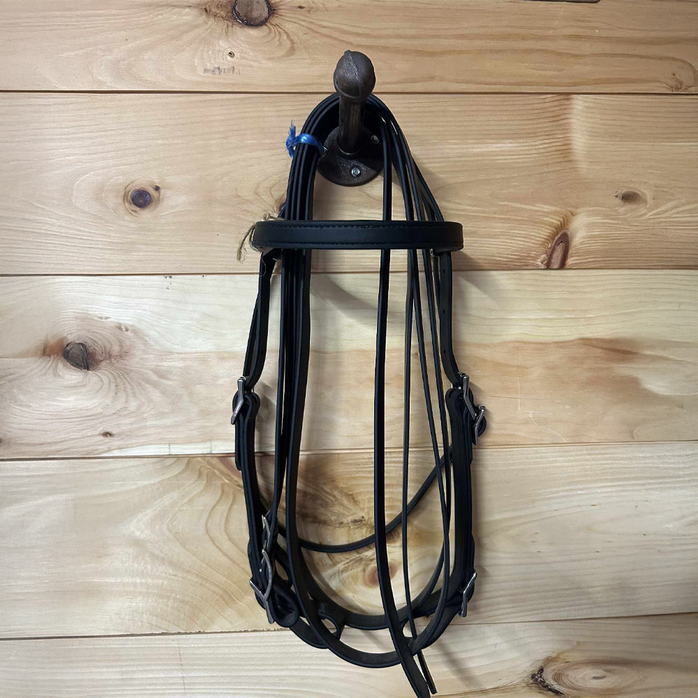 Biothane Bridle Headstall - No Breast Strap - Black