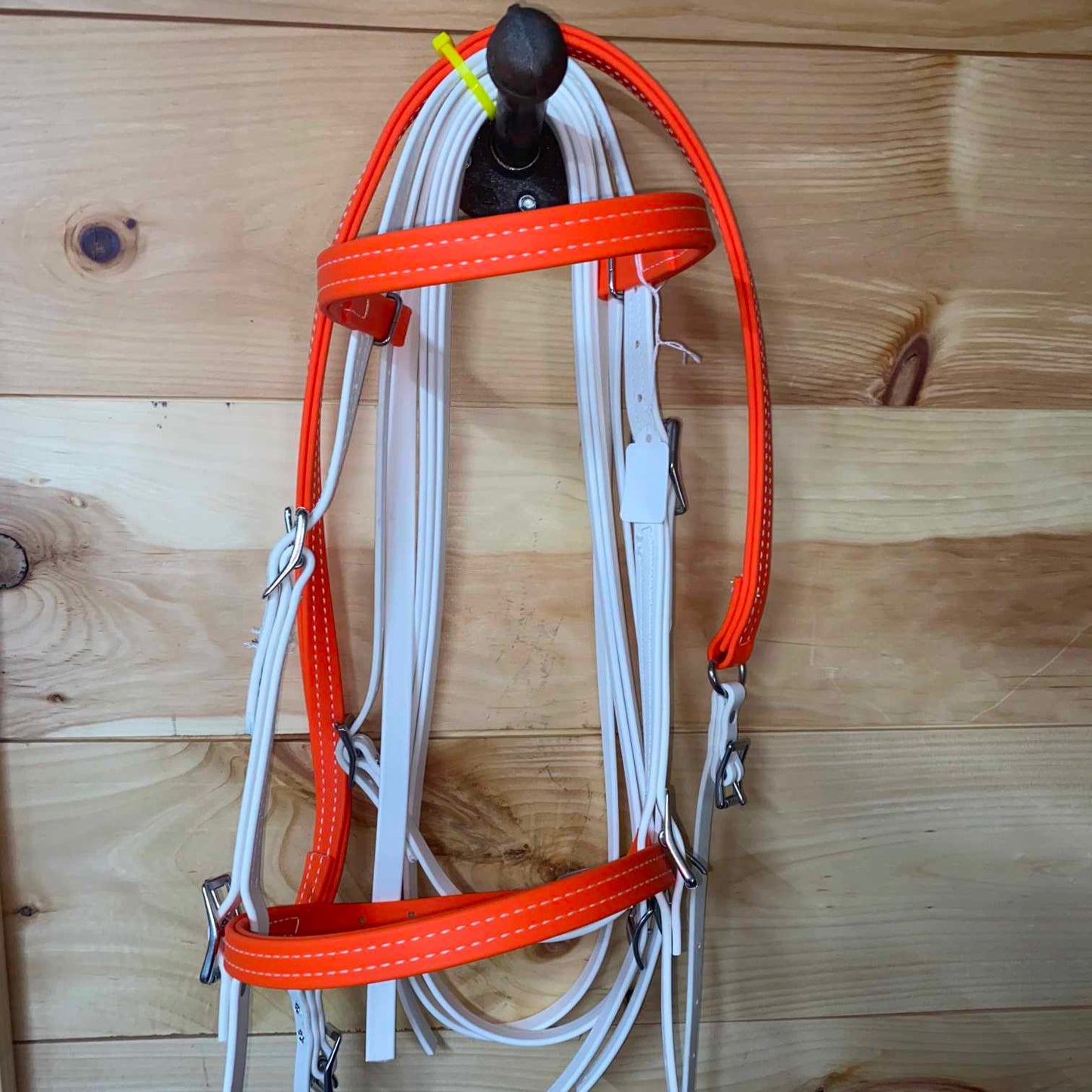 Biothane Bridle & Breast Strap Combo White / Neon Orange