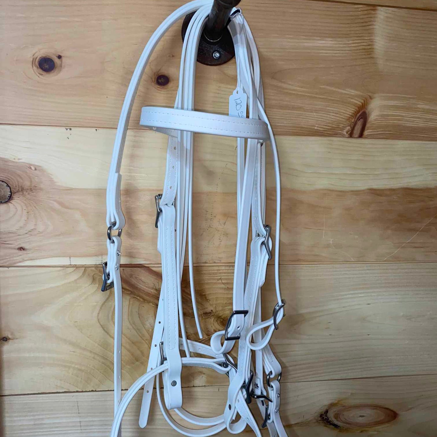 Biothane Bridle & Breast Strap Combo White w/ White Stitch