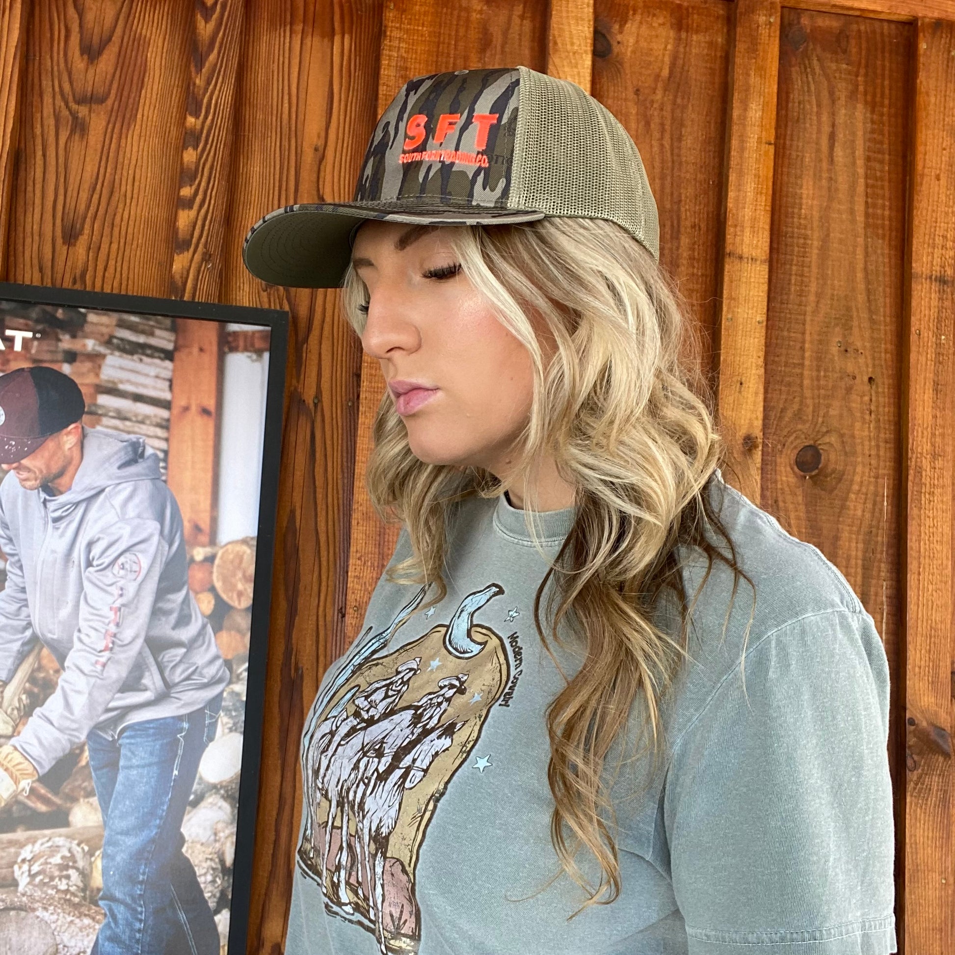 South Fork Trading Co. Camo Mossy Oak Richardson Beige Hat