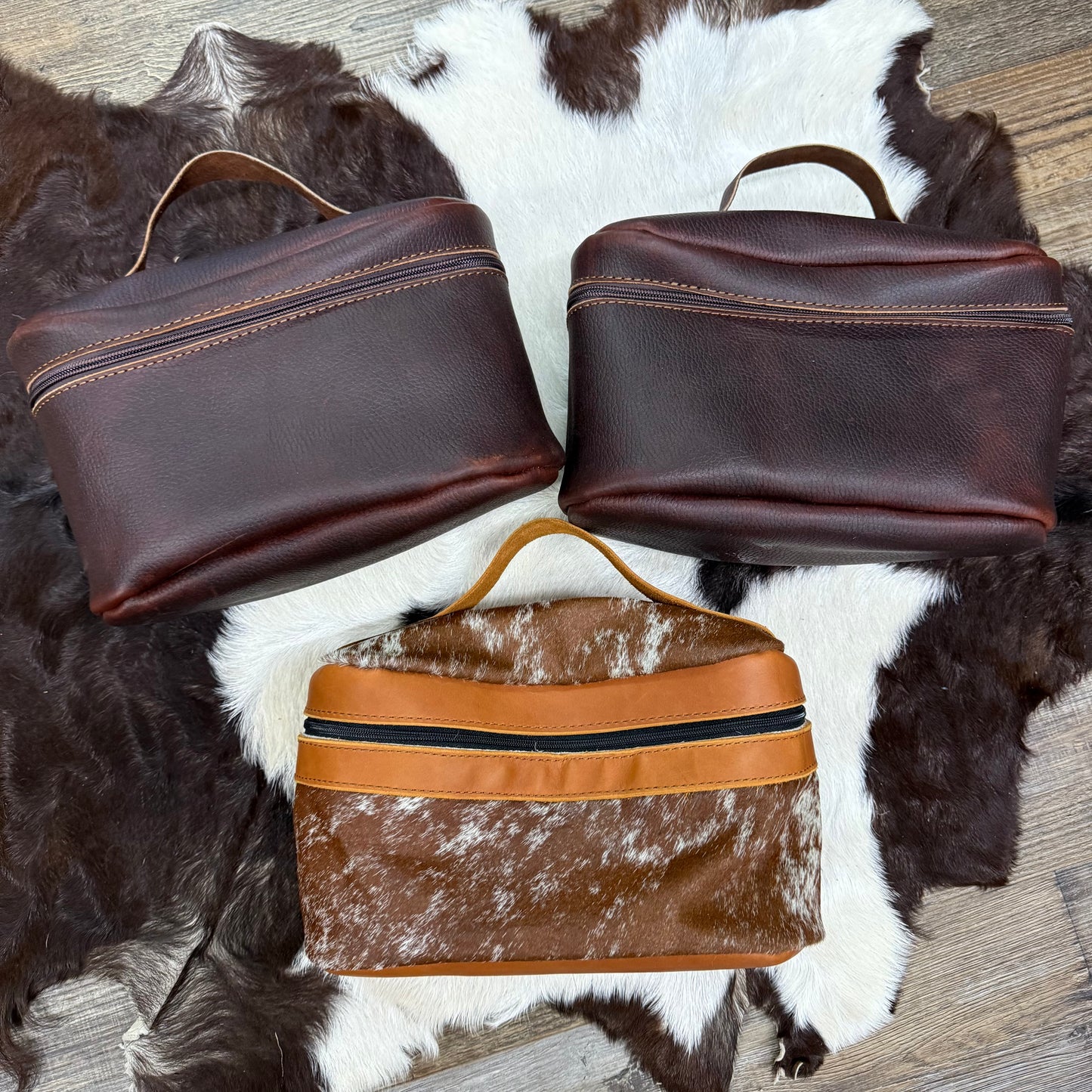 Amish Crafted “The Rodeo Ready Toiletry Bag” Oval Shaped All Leather (assorted styles)