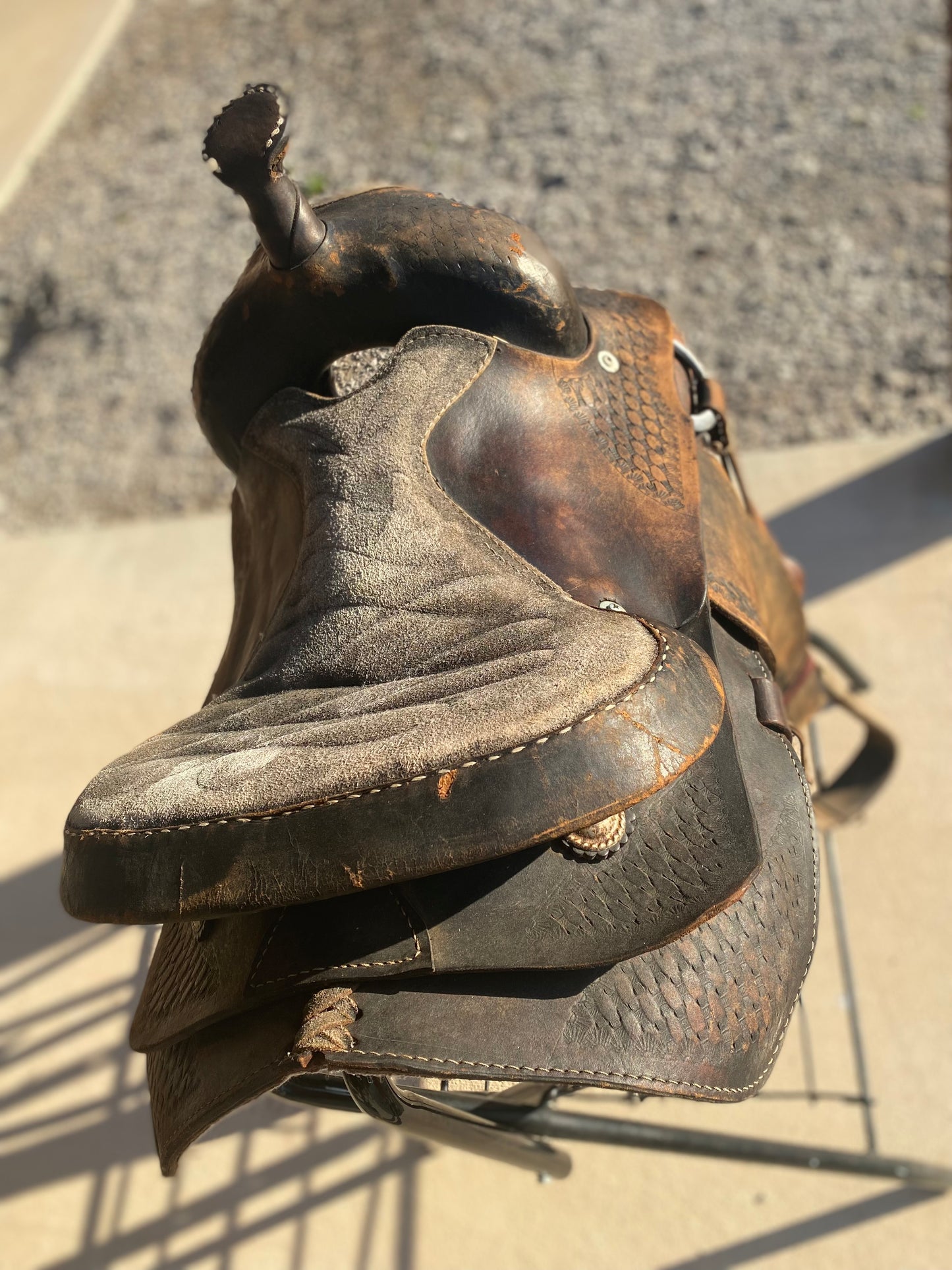 USED Black Western Saddle 15” w/ Synthetic Seat