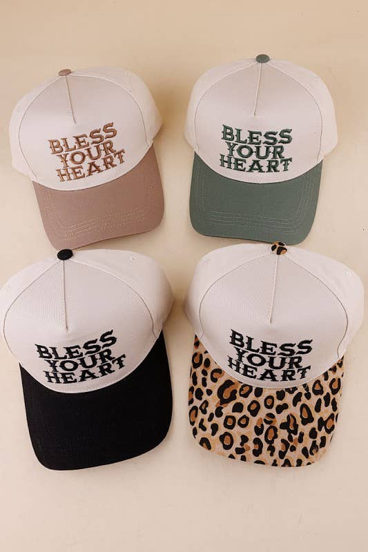 Bless Your Heart Two Tone Canvas Cotton Cap: CAMO