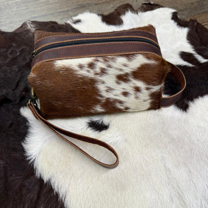 Amish Crafted “The Open Plain Toiletry Bag” Rectangular Shaped All Leather (assorted styles)