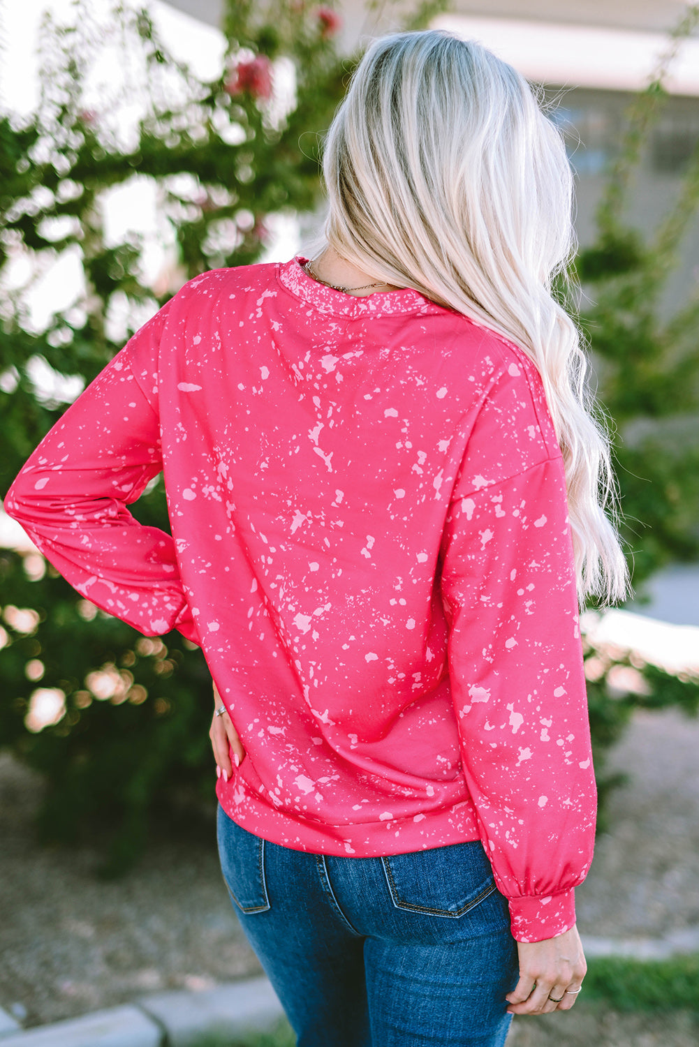 Christmas Santa Claus Tie Dye Print Pullover Womens Sweatshirt