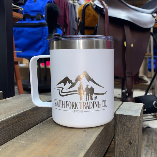 White insulated mug drink wear 