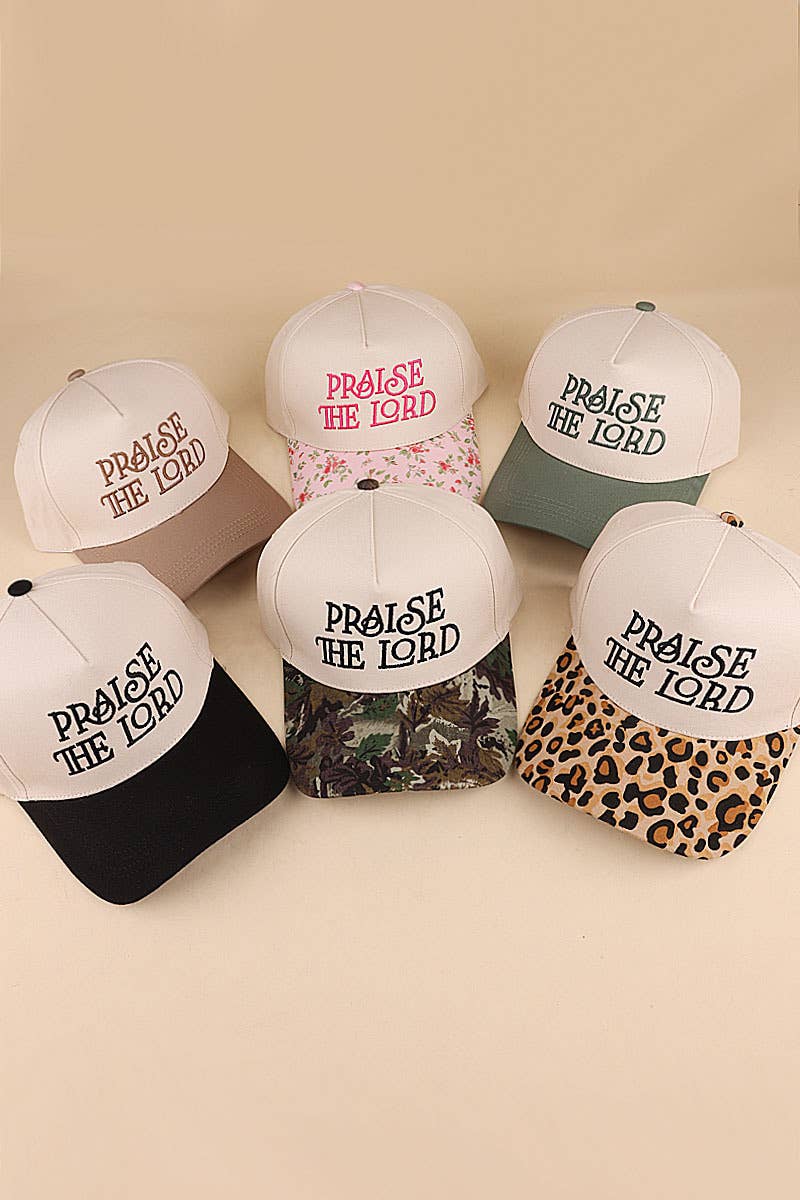 Praise The Lord Two Tone Cotton Hat: LEOPARD