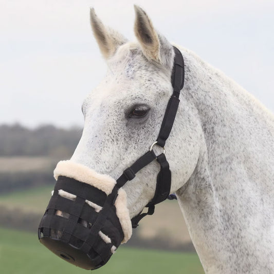 Shires Deluxe Comfort GRAZING MUZZLE FULL SIZE weight management, Shonn health Horse grass limitations training tool