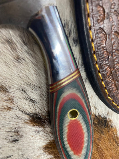 Handmade Premium Damascus Steel Blade Indestructible Micarta Handle & Leather Sheath