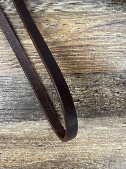 Amish Crafted Leather Flat SINGLE Reins Heavy W/ Stainless Steel Snaps