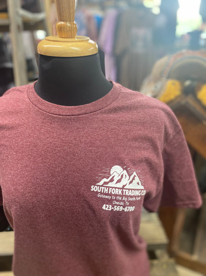 NEW Burgundy & White South Fork Trading Co - Adult Unisex Tee