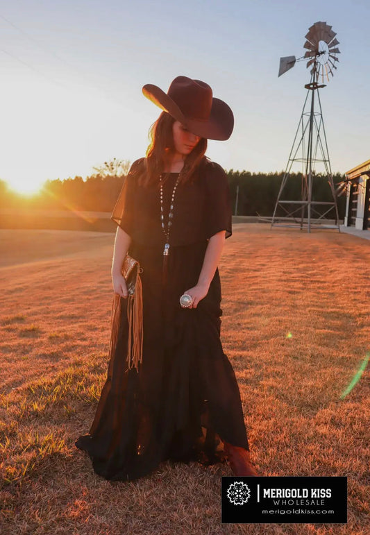 Breezy in Black Maxi Dress