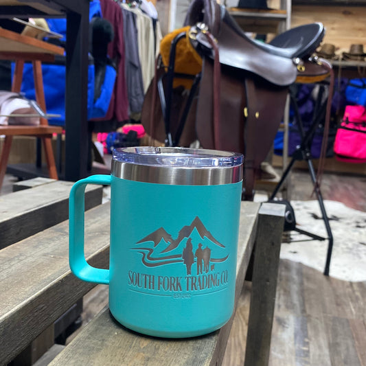 South Fork Trading CO’s Official Merchandise Mug in Teal drink wear  