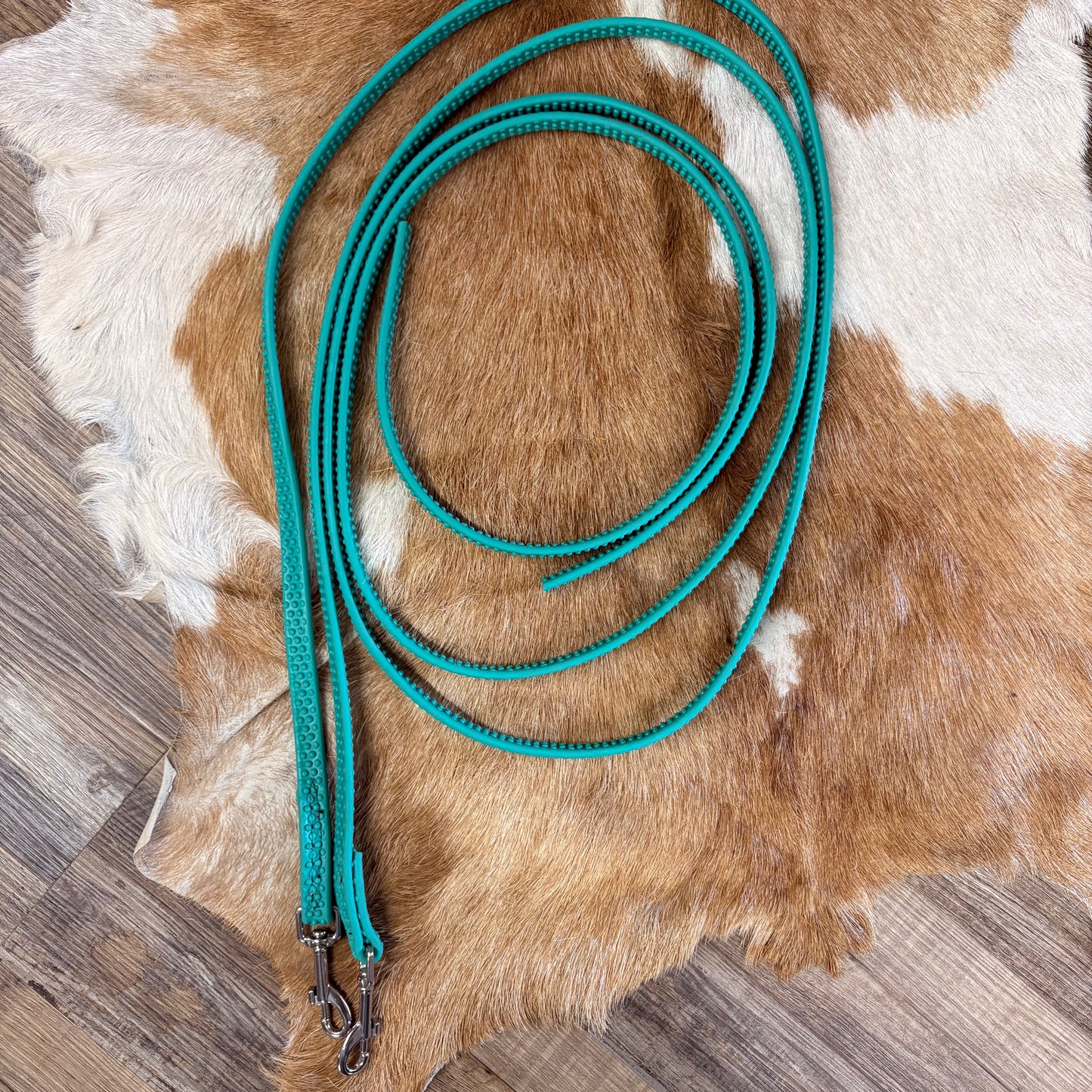 AQUA BLUE Amish Crafted Rubber Sure Grip Sticky Split Reins GRIPPY REINS