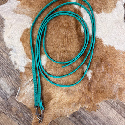 AQUA BLUE Amish Crafted Rubber Sure Grip Sticky Split Reins GRIPPY REINS