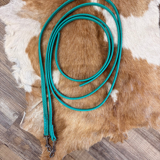 AQUA BLUE Amish Crafted Rubber Sure Grip Sticky Split Reins GRIPPY REINS