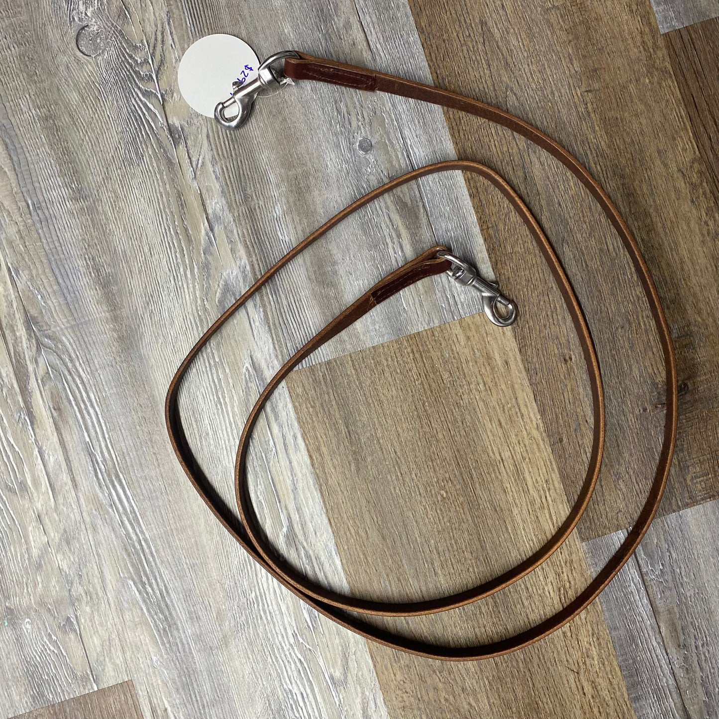 Amish Crafted Leather Flat SINGLE Reins Heavy W/ Stainless Steel Snaps