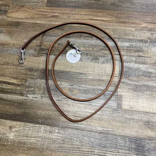 Amish Crafted Leather Flat Ultra Thin SINGLE Reins W/ Stainless Steel Snaps