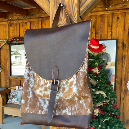 Amish Crafted “Road Runner” BACK PACK All Leather & Cowhide Large
