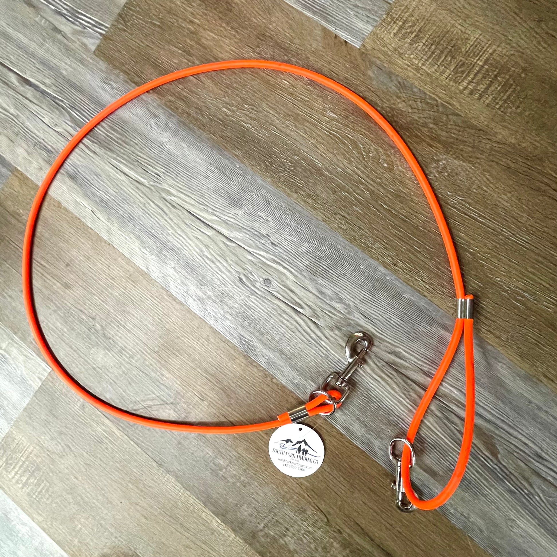 Amish Made 5’ Long SUPER DUTY Cable Dog Lead w/ Stainless Steel Snaps