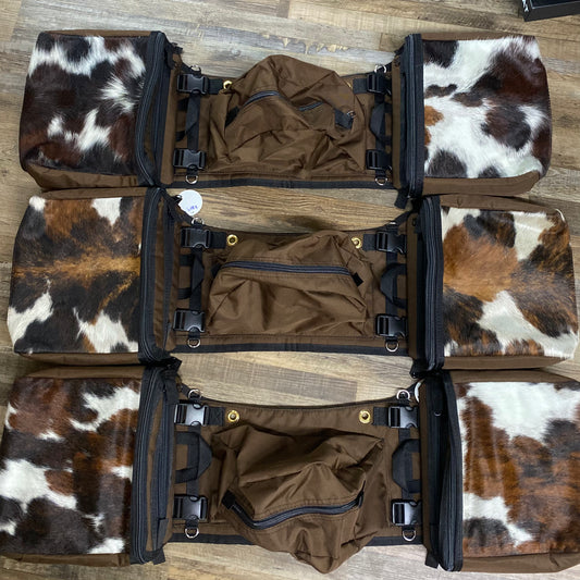 Amish Made Brown Real COWHIDE Detachable Saddle Bags
