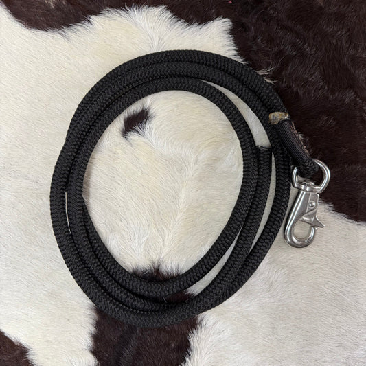 Amish Made Extra Long SUPER DUTY Lead Rope w/ Stainless Steel Snap BLACK