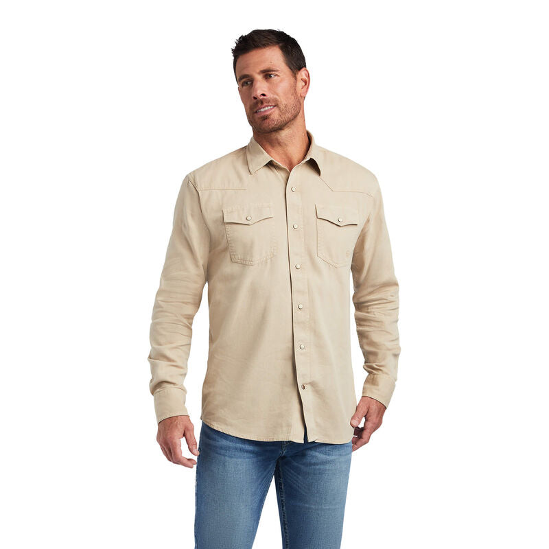 Ariat Mens Jurlington Retro Snap LS Shirt Chocolate