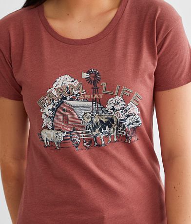 Ariat® Womens Barnyard SS T-Shirt Red Clay Heather