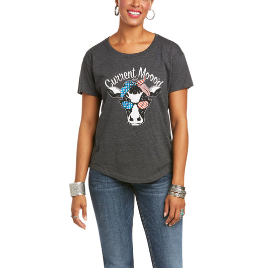 Ariat® Womens Current Mood SS T-Shirt Charcoal Heather