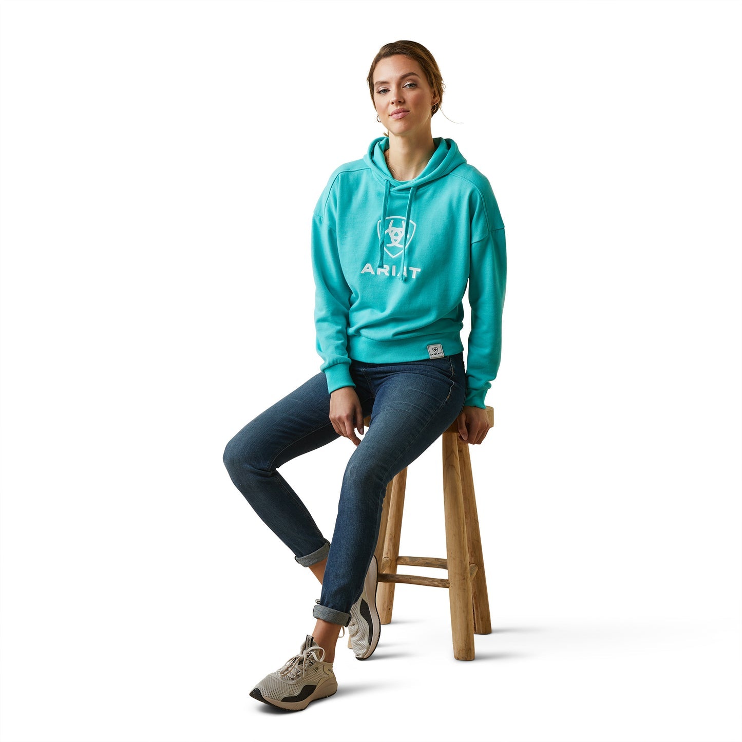 Ariat Womens Just Hood Hoodie Heather Pool Blue